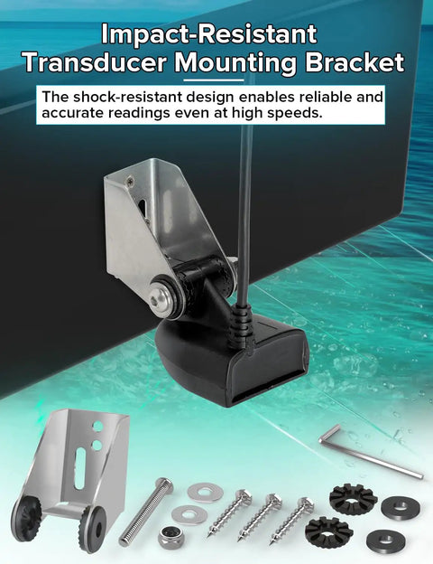 Beefy Heavy Duty Metal Transducer Mounting Bracket For Helix 7 Transducers And Si G2N Transom Mounts 7401621 kit shown.