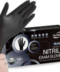 Disposable Nitrile Gloves Black Latex Free Powder Free Non Sterile 100 Count Box Medium for cooking and esthetician use