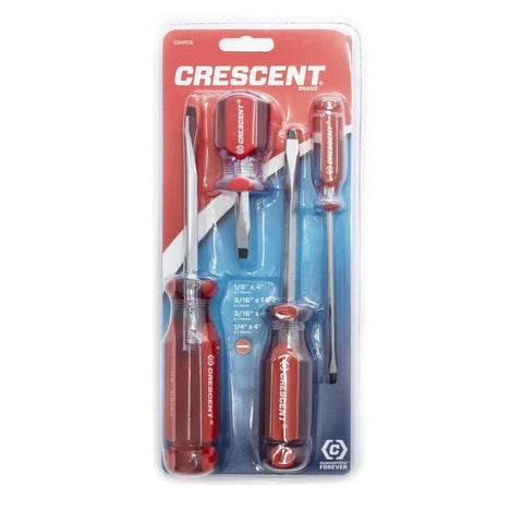 4 Pc Phillips Acetate Screwdriver Set With Chrome Plated Shafts For Serious Corrosion Resistance in retail packaging