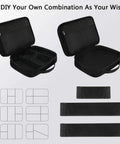 Travel Electronics Organizer Case Water Resistant Cable Organizer Bag for Travel Essentials with removable dividers