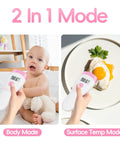 Non Touch Forehead Thermometer Digital 2 In 1 Infrared Thermometer For Adults Kids And Babies With Fever Alarm Instant Reading Medical Grade Accuracy With Backlit LCD For Easy Day And Night Readings, pink handheld thermometer in body and surface modes