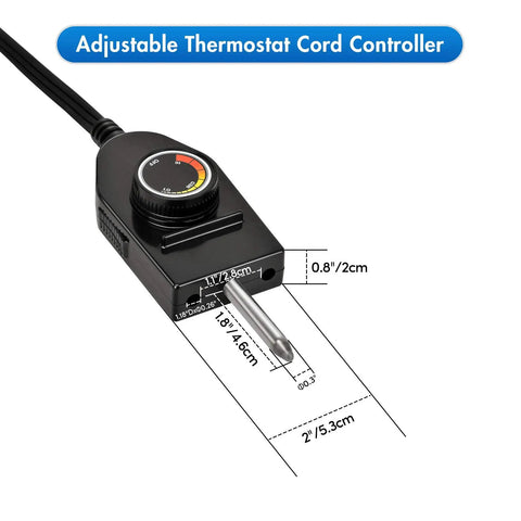 Power Cord With Built In Thermostat Controller For Heating Element Replacement 125V 15A Not Universal Includes Controller And Probe