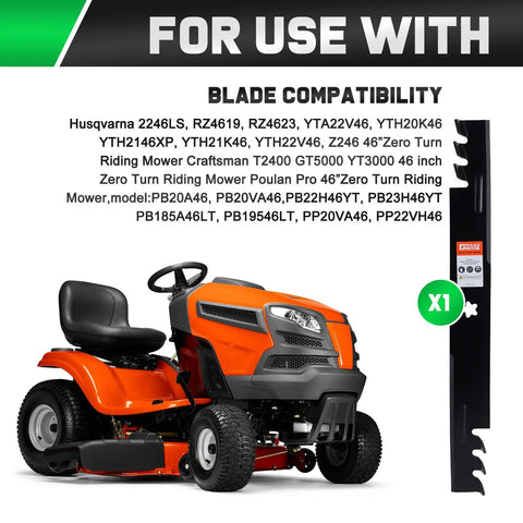 YTH22V46 46 Inch Mulching Replacement Mower Blades for Husqvarna and Compatible Models with Riding Mower Image