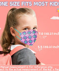 Girl wearing Kids KN95 Face Masks 30 Pack With 5 Layers Disposable Protective Covers Small Size For Kiddos Boys And Girls Elastic Earloops Plaid Flower Design Ideal For School Indoor Outdoor Use