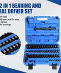 52 In 1 Custom Bushing Driver Kit For Transmission Bushing Removal And Seal Installation in blue case, various sizes