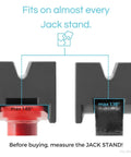 Protect Pad Rubber Axle Stand Pad For Car Jacking with max 1.65" and 1.18" fitting, preventing frame scratches and slips.