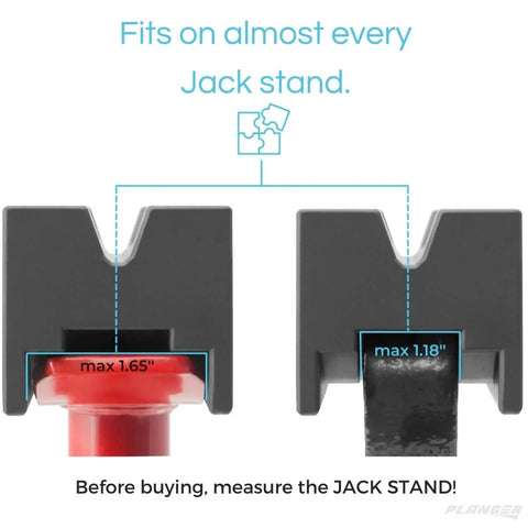 Protect Pad Rubber Axle Stand Pad For Car Jacking with max 1.65" and 1.18" fitting, preventing frame scratches and slips.