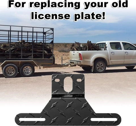 Heavy Duty Aluminum Trailer License Plate Holder Bracket With Universal Fit For Trucks Trailers RVs And Boats Durable Frame