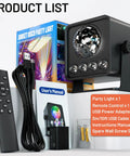 Disco Ball Light Party Lamp With Sunset Mode, DJ Disco Light and accessories including remote and cables on display