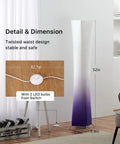 52 Inch RGB Color Changing Floor Lamp With Adjustable Brightness And Color Temperature, Purple Gradient Fabric Lampshade
