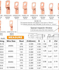 Copper Wire Lugs And Ring Terminals Kit For Automotive Wiring AWG 2 4 6 8 10 12 160 Piece Set With Heat Shrink Tubing chart