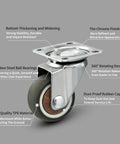 Industrial Grade Swivel Caster Wheels With Locking Brakes And Full Mounting Kit For Quick Cart Assembly and durable rubber wheel design.