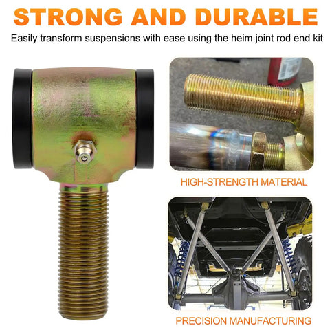 5/8-18 Rod End Bushings Kit With 5/8 Inch Thread And One Half Inch Bore Beefy Heavy Duty Chromoly 4130 Steel Forged To Handle Serious Shock Torsion Off Road And Track Use, suspension rod end