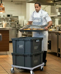 Heavy Duty Dish And Glass Rack Dolly 21x21x3 Inch With Four Wheels 250 Lb Load Capacity Locking Casters in kitchen