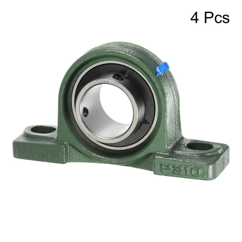 Single unit of 4 Pack Pillow Block Bearing 2 Inch Bore Self Aligning Cast Iron Base Mounted Bearing Block Insert