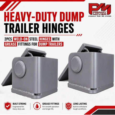 Heavy Duty 2 Piece Greasable Weld On Solid Steel Dump Trailer Hinges For Dump Trucks And Trailers Built Tough For Heavy Loads Easy Lubrication And Maintenance With Grease Fittings Long Lasting Performance, 2 pcs