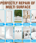 White Touch Up Paint Pen, Multi Surface Quick Dry Porcelain White For Dresser, Door, Floor, Cabinet, Appliance And Bathtub, 1 Fl Oz, High Gloss Finish For Scratches And Spots, DIY Friendly No Mess, showing surfaces including walls, doors, fences, cabinets, furniture, windows, floors, laminate, appliances, porcelain