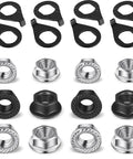 Beefy 24 Piece Bike Wheel Axle Nut And Safety Washer Kit With Three Sizes M8 M10 M16 flanged nuts and washers on display