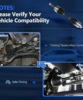 Front Right Passenger Side Heavy Duty CV Axle For 2013 Through 2019 Mitsubishi Outlander Sport FWD And 2008 Through 2017 Mitsubishi Lancer Auto CVT Trans NCV51012 Joint Shaft Assembly, ABS ring