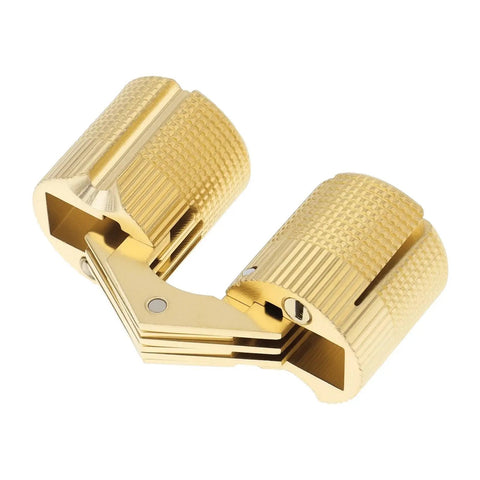 Close-up of Eight Brass Barrel Hinges 18mm Hidden Concealed for DIY Jewelry Boxes, showing durable brass construction.
