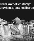Foam layer inside the Compact Countertop Ice Maker Slaps Out Crisp Cubes In A Cinch, keeping ice fresh and cool.