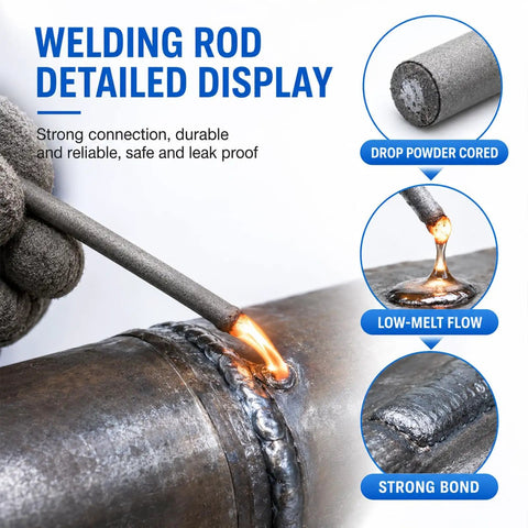 Low Temperature Universal Metal Welding Rods Kit For Aluminum Stainless Steel And Iron Repairs DIY Ready Easy Melt With Lighter
