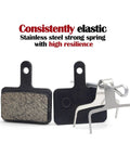 Four Pairs Disc Brake Pads For Bikes Resin Semi Metallic Replacement High Performance Front And Rear Pads Compatible With M315 M355 M515 M525 C501 C601 M375 M395 M415 M416 M446 M465 M475 M485 M486 Black with stainless steel spring