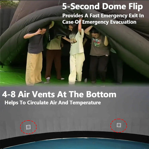 Emergency exit of Portable Inflatable Planetarium Projection Dome Theater With Air Blower And PVC Floor Mat for Education Centers
