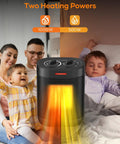 Family enjoying warmth from 1000W Ceramic Space Heater With Thermostat No Fuss Mini Portable Electric Heater for safe, fast heat.