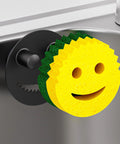 Cool Kitchen Sink Sponge Holder With Suction Cup Self Draining Caddy For Stainless Steel Sinks Rust Proof SUS 304 Holds Smiley Sponges