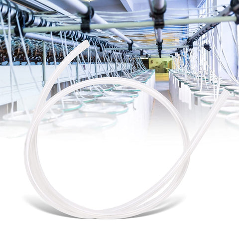 Durable TPU Pneumatic Hose 16mm OD x 12mm ID, 10m long in industrial setting for woodworking and automation systems.