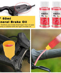 Dual Use Hydraulic Brake Bleed Kit For Road And MTB Bikes With M4 To M7 Adapters Mineral Oil Fluid And 2 X 60ml Bottles