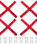 Pro Grade T Track Intersection Kit for Woodworking with Screws, Universal Double Cut Jig Profile T Tracks Red Finish, 4 Inch Length