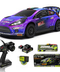 Brushless One Tenth Scale Carbon Fiber RC Drift Car for Adults with Gyro, 4x4 Hobby RTR RC Truck in Purple with accessories