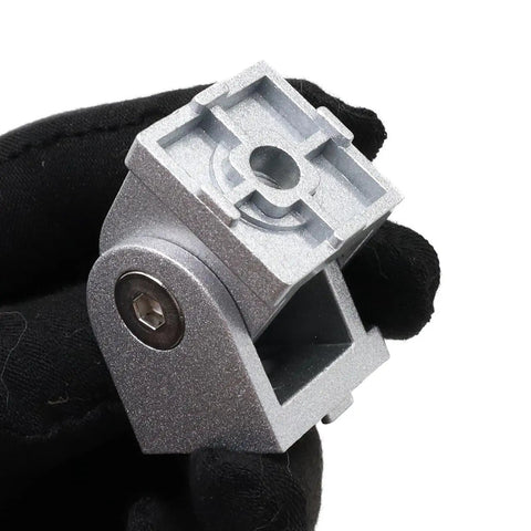 4 Pack Pro Grade Aluminum Extrusion Pivot Hinge Brackets For 1010 1020 2525 T Slot Profiles, Swivel Degree Adjustable, Includes Hardware And Handles, 1x1 Inch Connector Set, Heavy Duty DIY Build Kit. 1x1 inch aluminum pivot hinge bracket with screw hole and T-slot connector