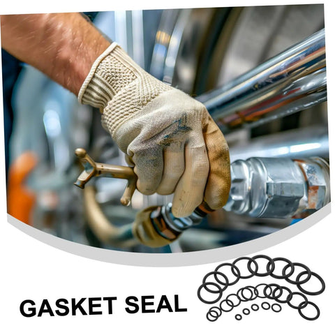 Gloved hand using 1200 Pcs NBR O Ring Assortment Kit Rubber Seal Rings For Plumbing And Auto Repair Leak Stop Gaskets.