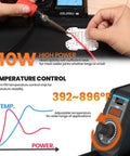 Big Power 110W Soldering Station Kit with temperature control display, hands using soldering iron on circuit board.