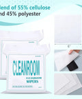 Top Shelf 900 Pack Cleanroom Wipes Straight Up Lint Free Nonwoven Microfiber Disposable Cloth Ultra Fine Fibers Laser Sealed Edge, 6-inch wipes.