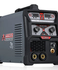 205 Amp All In One MIG TIG Stick Arc Welder Dual Voltage 110V And 230V displaying front controls and connectors