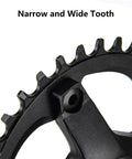 Close-up of Mountain Bike Crankset 1X Square Taper 104 BCD 170mm tooth design for smooth shifting and quiet pedal feel