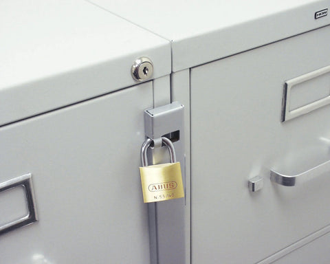 Two Drawer Filing Cabinet File Bar In Gray, 22.5 Inch Length, Provides Secure Locking To Restrict Access To Sensitive Data With A Simple Locking Mechanism, Drill Bit Not Included