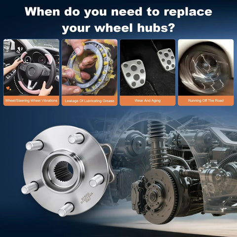 Rear Wheel Bearing Hub Assembly For Subaru Crosstrek Impreza Forester And XV Crosstrek With Five Lug And ABS OEM Quality Replacement Hub For 2012 To 2021 Models Easy Install Plug And Play shown with vehicle parts illustration