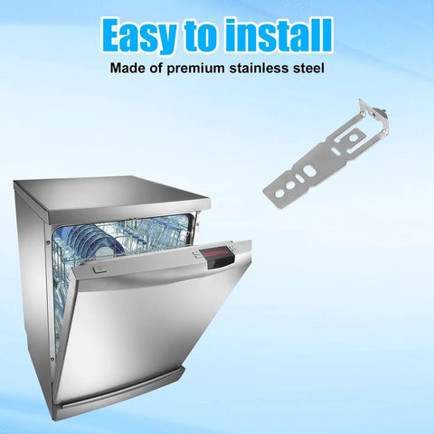 Solid Rock Dishwasher Mounting Brackets 2 Piece No Sweat Heavy Duty Retainer Clips For Quartz Countertops and Under Cabinet Walls Simple Setup Lockdown Kit Compatible With Standard Appliance Sizes with stainless steel brackets and dishwasher.