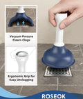 Heavy Duty Mini Sink Plunger With Short Handle Creates Solid Suction To Rip Through Stubborn Clogs Right Away In Kitchen Bathtubs And Floor Drains Premium Plumbing Gear For Quick Home Repair on a drain.