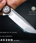 Close-up of Edc Pocket Folding Knife With 3.5 Inch 14C28N Blade showing ball bearing pivot and liner lock.