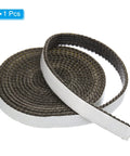 Wood stove gasket rope, graphite fiberglass, flat self-adhesive seal, black, 118 inch length