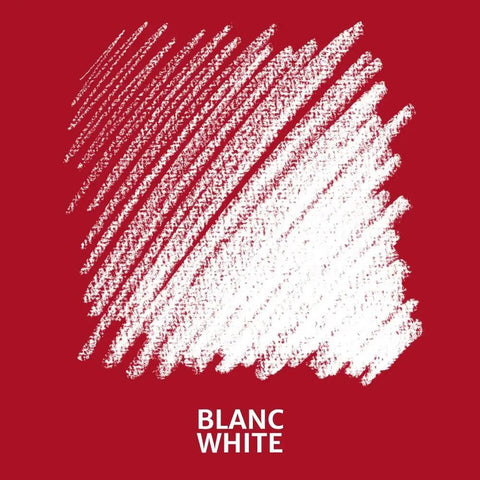 Two White Pastel Pencils For Drawing And Shading, Hard Yet Highly Pigmented Lead For Precise Details, Swatch on red background
