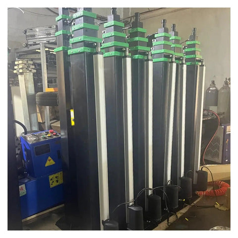 Heavy Duty Electric Lifting Pole Featuring Automatic Telescopic Mast And Drop Dead Easy Multi Stage Height Adjustment Portable Retractable Utility Stand With 6 Meter Reach Ready To Roll, vertical arrangement with multi-stage height adjustment.