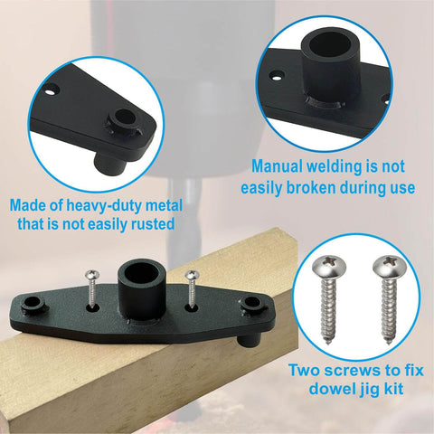Dowel Jig Kit For Floating Shelves And Invisible Brackets, Self Centering Drill Guide For Half Inch Holes, metal jig and screws