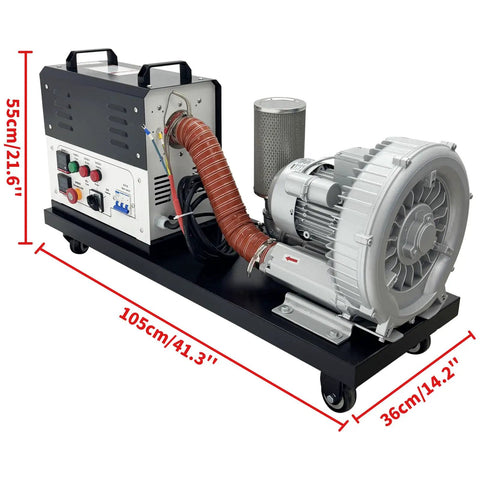 Heavy Duty Workshop Grade Hot Air Blower Packs A Badass NiCr Core That Pushes Snappy 350C Blast For Fast Fixes And Hella Smooth Shop Builds At 220V with steel chassis.